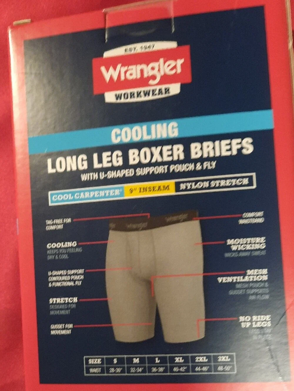 2 Wrangler Men's Boxer Briefs 3 Pack - Olive, Gray,Red & Black